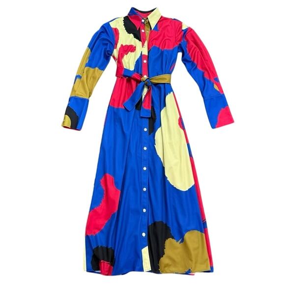 Thebe Magugu Baartmaan Longline Shirt Dress in Multi, Size S - Picture 4 of 8